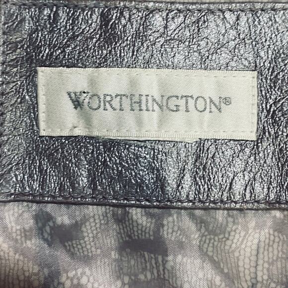 Vintage Y2k Metallic Leather Blazer Jacket Collared Silver Purple Lilac 1X 16W - Picture 9 of 12